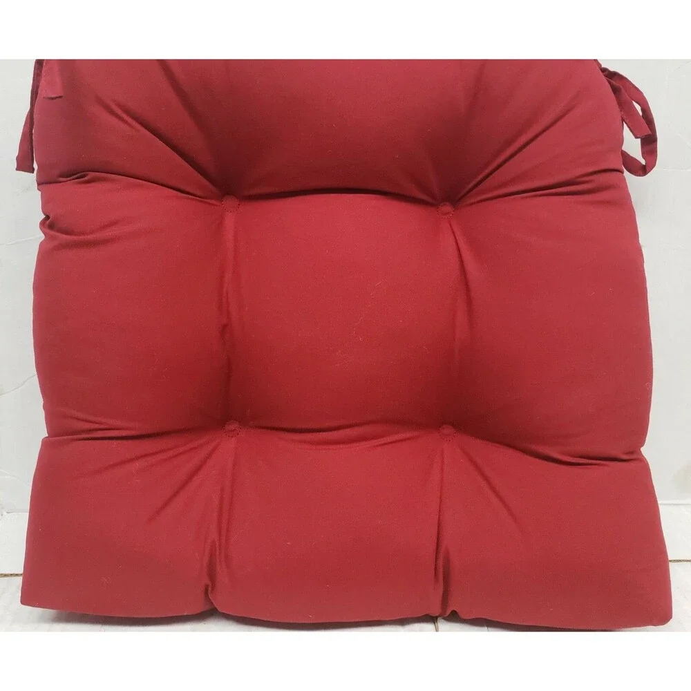 Set of 2 Thick Reversible Cushion Chair Pads w/ties(15x15